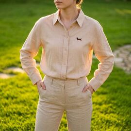 Сорочка жіноча 3566-1 beige р.M-XL "Kosta" недорого оптом від прямого постачальника