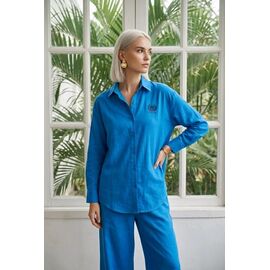 Сорочка жіноча 3570 blue р.M-XL "Kosta" недорого оптом від прямого постачальника