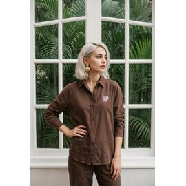 Сорочка жіноча 3570 brown р.M-XL "Kosta" недорого оптом від прямого постачальника