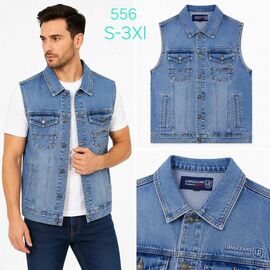 Фотография Жилетка мужская 556 blue р.S-3XL "Vingvgs" недорого оптом от прямого поставщика