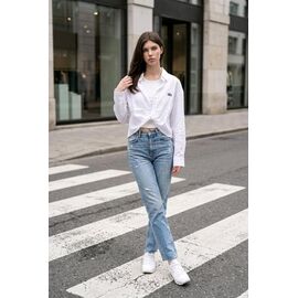 Сорочка жіноча 1107 white р.42-46 "Kosta" недорого оптом від прямого постачальника