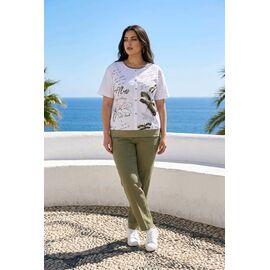 футболка жіноча 2001 white-khaki р.50-54 "Kosta" недорого оптом від прямого постачальника