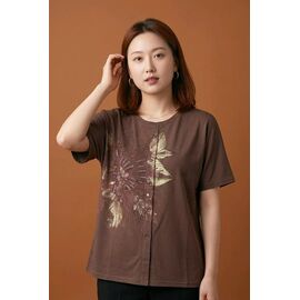 футболка жіноча 2608 brown р.50-54 "Kosta" недорого оптом від прямого постачальника