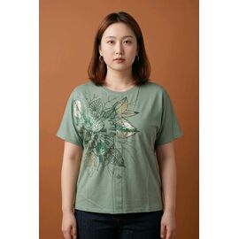футболка жіноча 2608 green р.50-54 "Kosta" недорого оптом від прямого постачальника