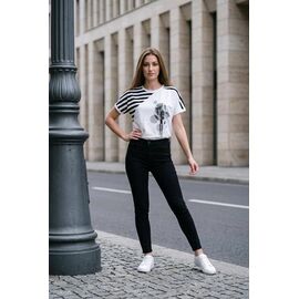 футболка жіноча 2803 white-black р.48-52 "Kosta" недорого оптом від прямого постачальника