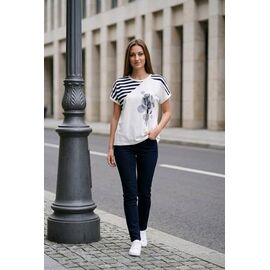 футболка жіноча 2803 white-navy р.48-52 "Kosta" недорого оптом від прямого постачальника