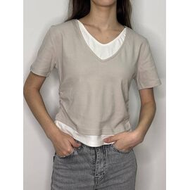 футболка жіноча M072 beige р.42-46 "Kosta" недорого оптом від прямого постачальника