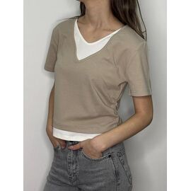 футболка жіноча M072 d.beige р.42-46 "Kosta" недорого оптом від прямого постачальника