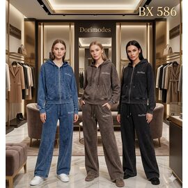 Фотография Костюм спортивный женский тёплый BX586 blue р.M-XL "Dorimodes" недорого оптом от прямого поставщика