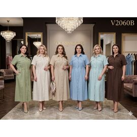 Фотография Платье летнее женское V2060B l.blue р.2XL-4XL "Dorimodes" недорого оптом от прямого поставщика