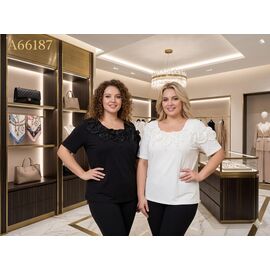 футболка жіноча A66187 white р.56-60 "Dorimodes" недорого оптом від прямого постачальника