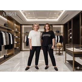 футболка жіноча A8861 beige р.56-60 "Dorimodes" недорого оптом від прямого постачальника