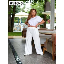 Фотография Штаны женские летние 316-5 white р.48-58 "FIESTA" недорого оптом от прямого поставщика