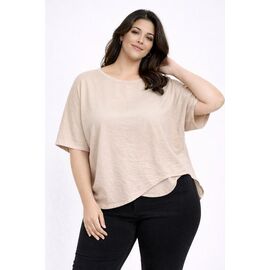 Фотография Футболка женская ANJ008 beige р.52-62 "FIESTA" недорого оптом от прямого поставщика