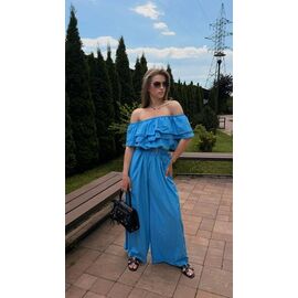 Жіночий комбінезон літній 3033 l.blue р.42-52 "FEMZONE" недорого оптом від прямого постачальника