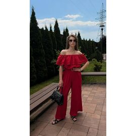 Жіночий комбінезон літній 3033 red р.42-52 "FEMZONE" недорого оптом від прямого постачальника