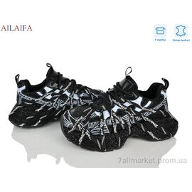 Кросівки жіночі модні Весна/осінь 8869 black (8 пар р.36-41) "Ailaifa" недорого оптом від прямого постачальника