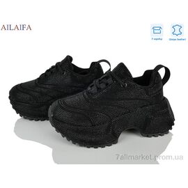 Кросівки жіночі модні Весна/осінь 8868 black (8 пар р.36-41) "Ailaifa" недорого оптом від прямого постачальника