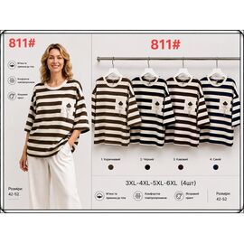 Фотография Свитер женский 811-4 navy р.3XL-6XL "Immei" недорого оптом от прямого поставщика