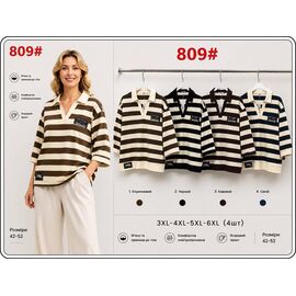 Фотография Свитер женский 809-1 brown р.XL-4XL "Immei" недорого оптом от прямого поставщика