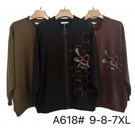 Кофта жіноча A618 brown р.7XL-9XL "Immei" недорого оптом від прямого постачальника