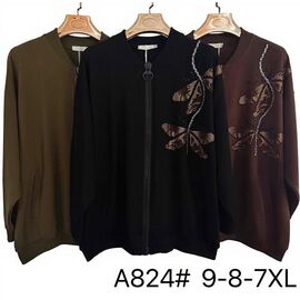 Кофта жіноча A824 black р.7XL-9XL "Immei" недорого оптом від прямого постачальника