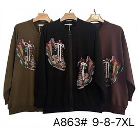 Кофта жіноча A863 khaki р.7XL-9XL "Immei" недорого оптом від прямого постачальника