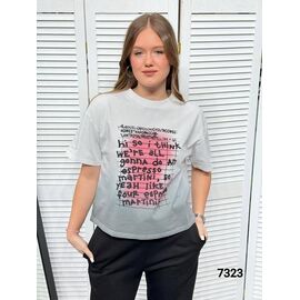 футболка жіноча 7323 grey р.one size "LOOK" недорого оптом від прямого постачальника