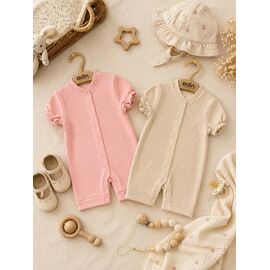 Фотография Комбинезон детский лёгкий на девочку 3502 beige р.0.3-0.9 "Major" недорого оптом от прямого поставщика