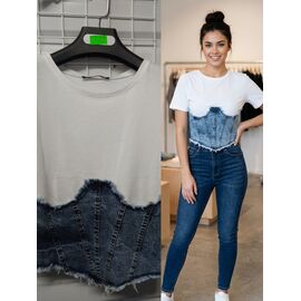 Фотография Футболка женская DM376 l.blue р.S-L "Dream" недорого оптом от прямого поставщика