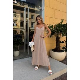 Жіночий сарафан 1636 beige р.42-48 "BONJOUR" недорого оптом від прямого постачальника