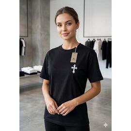 Фотография Футболка женская 400 black р.2XL-3XL "Newe" недорого оптом от прямого поставщика