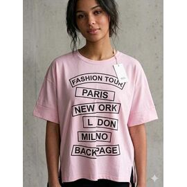 Фотография Футболка женская 400-2 pink р.4XL-5XL "Newe" недорого оптом от прямого поставщика