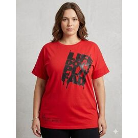 Фотография Футболка женская 500 red р.4XL-5XL "Newe" недорого оптом от прямого поставщика