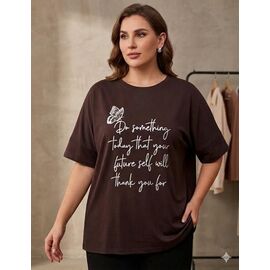 Фотография Футболка женская NW104 brown р.4XL-5XL "Newe" недорого оптом от прямого поставщика