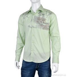 Чоловіча сорочка Весна/осінь JI0931-J2 (12527) green (12 шт. р.сіткаS-2XL) "Obuvok" недорого оптом від прямого постачальника