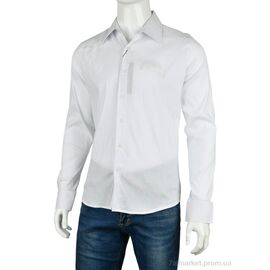 Чоловіча сорочка Весна/осінь M1007 (12178) white (12 шт. р.сіткаS-2XL) "Obuvok" недорого оптом від прямого постачальника