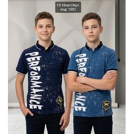 Фотография Футболка детская на мальчика MZ31 navy р.13-16 "MMZ" недорого оптом от прямого поставщика