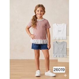 Фотография Футболка детская на девочку 26019 beige р.4-8 "Фунтик" недорого оптом от прямого поставщика