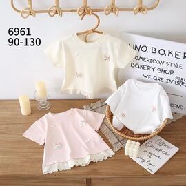 Фотография Футболка детская на девочку 6961 white р.1-5 "Фунтик" недорого оптом от прямого поставщика
