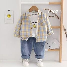Фотография Рубашка детская на мальчика 8202-1 grey р.1-4 "Фунтик" недорого оптом от прямого поставщика