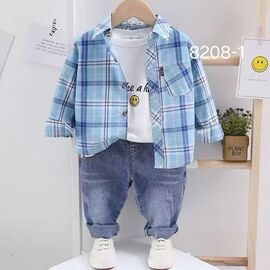Фотография Рубашка детская на мальчика 8208-1 l.blue р.1-4 "Фунтик" недорого оптом от прямого поставщика