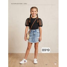 Фотография Футболка детская на девочку 8919 black р.3-7 "Фунтик" недорого оптом от прямого поставщика