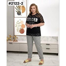 Фотография Платье летнее женское 2122-2 grey р.50-60 "ZLATA" недорого оптом от прямого поставщика