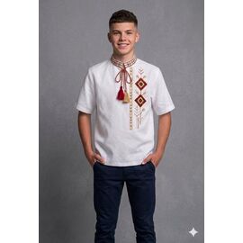 Фотография Вышиванка детская лёгкая на мальчика DD229 white р.152-176 "Limerense" недорого оптом от прямого поставщика