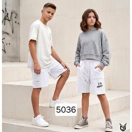 Дитячі шорти унісекс 5036 white р.8-12 "Фунтик" недорого оптом від прямого постачальника
