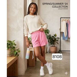 Дитячі шорти на дівчинку 8108 pink р.8-12 "Фунтик" недорого оптом від прямого постачальника