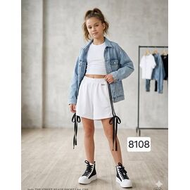 Дитячі шорти на дівчинку 8108 white р.8-12 "Фунтик" недорого оптом від прямого постачальника