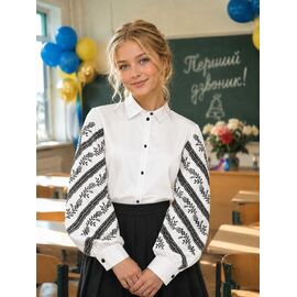 Фотография Рубашка детская на девочку MD40 white р.146-164 "Moda school" недорого оптом от прямого поставщика
