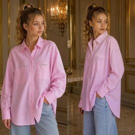 Фотография Рубашка детская на девочку KR811 pink р.34-42 "Karolina" недорого оптом от прямого поставщика